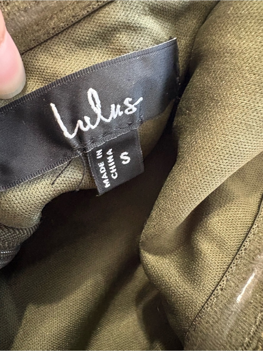 Lulu's Olive Green Strapless Velvet Evening Gown with Side Slit - Picture 4 of 4